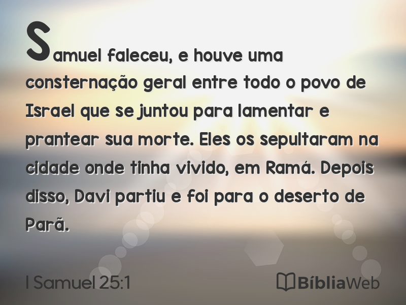 I Samuel 25:1 em imagem para compartilhar