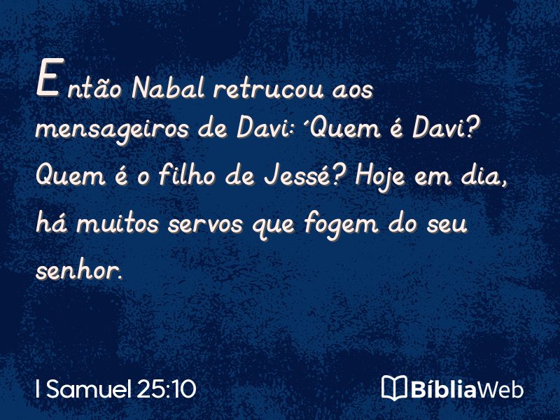 I Samuel 25:10 em imagem para compartilhar