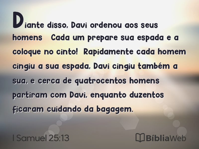 I Samuel 25:13 em imagem para compartilhar
