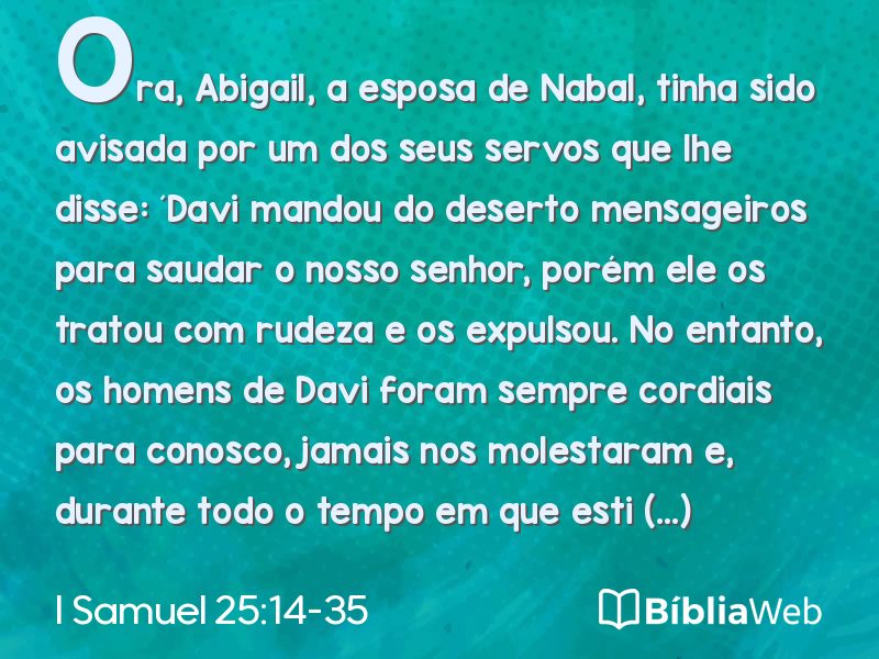 I Samuel 25:14-35 em imagem para compartilhar
