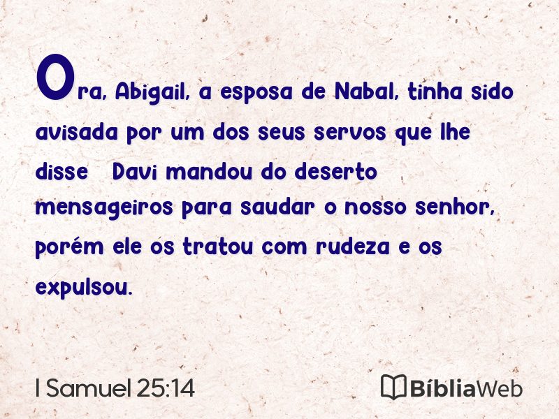 I Samuel 25:14 em imagem para compartilhar