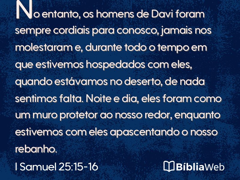 I Samuel 25:15-16 em imagem para compartilhar