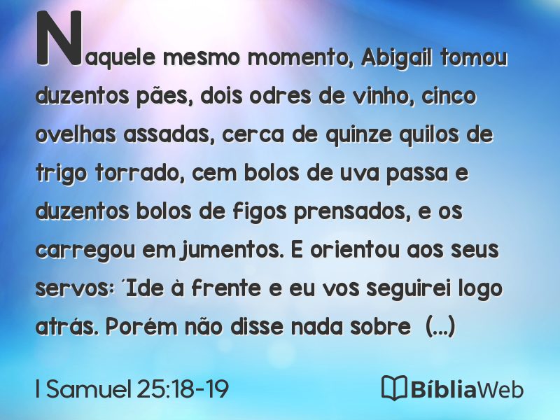 I Samuel 25:18-19 em imagem para compartilhar