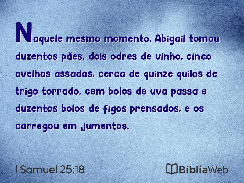I Samuel 25:18 em imagem para compartilhar