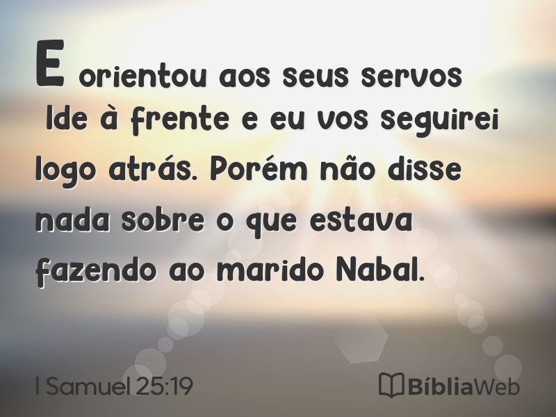 I Samuel 25:19 em imagem para compartilhar
