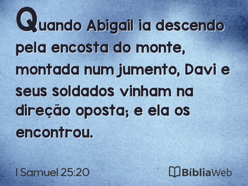 I Samuel 25:20 em imagem para compartilhar