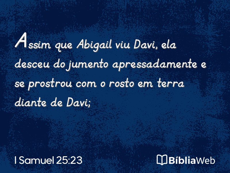 I Samuel 25:23 em imagem para compartilhar