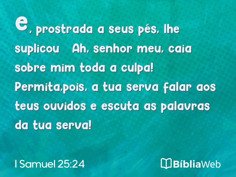 I Samuel 25:24 em imagem para compartilhar