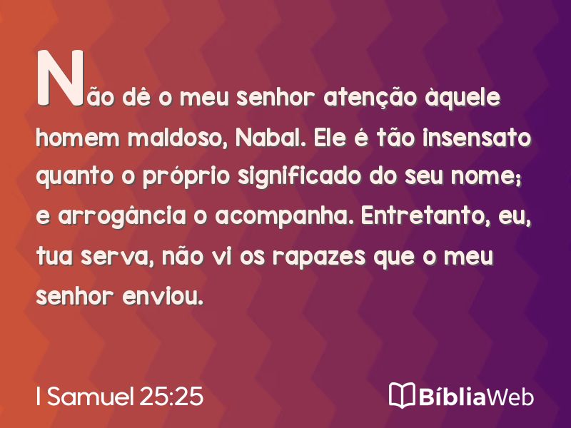 I Samuel 25:25 em imagem para compartilhar
