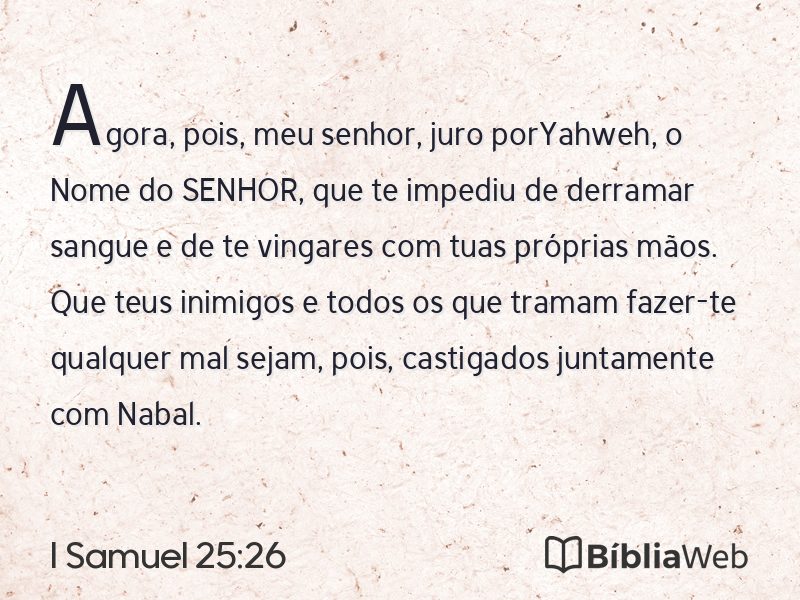 I Samuel 25:26 em imagem para compartilhar