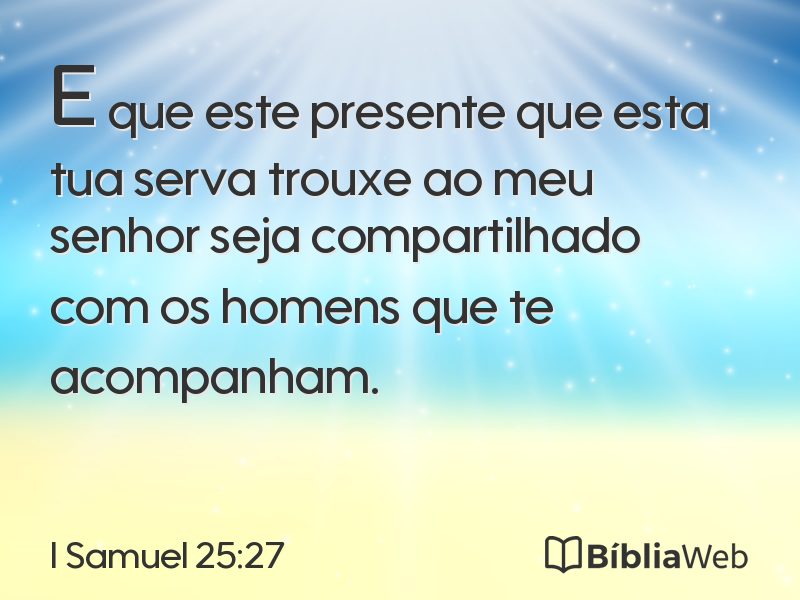 I Samuel 25:27 em imagem para compartilhar