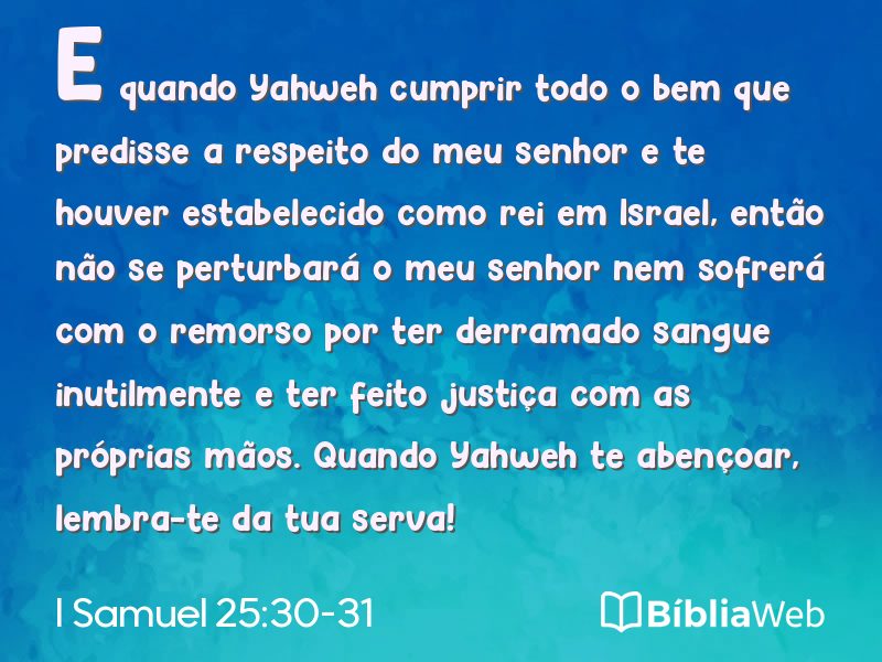 I Samuel 25:30-31 em imagem para compartilhar