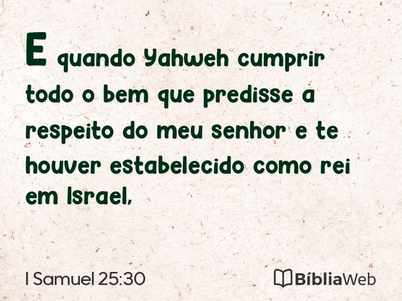 I Samuel 25:30 em imagem para compartilhar