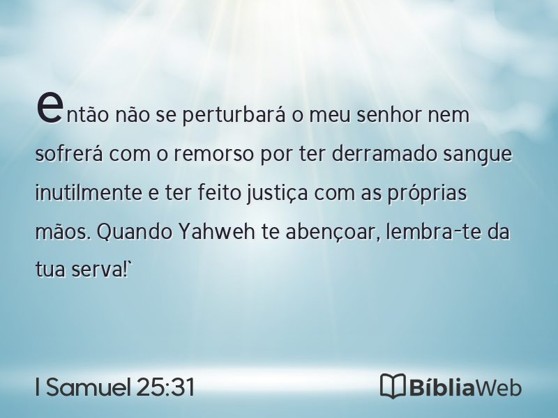 I Samuel 25:31 em imagem para compartilhar