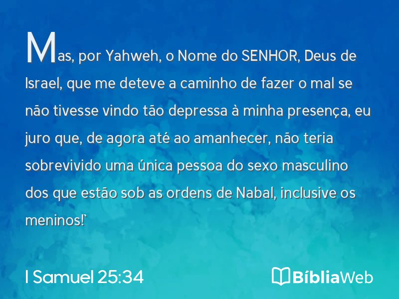 I Samuel 25:34 em imagem para compartilhar