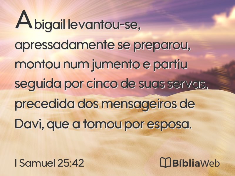 I Samuel 25:42 em imagem para compartilhar