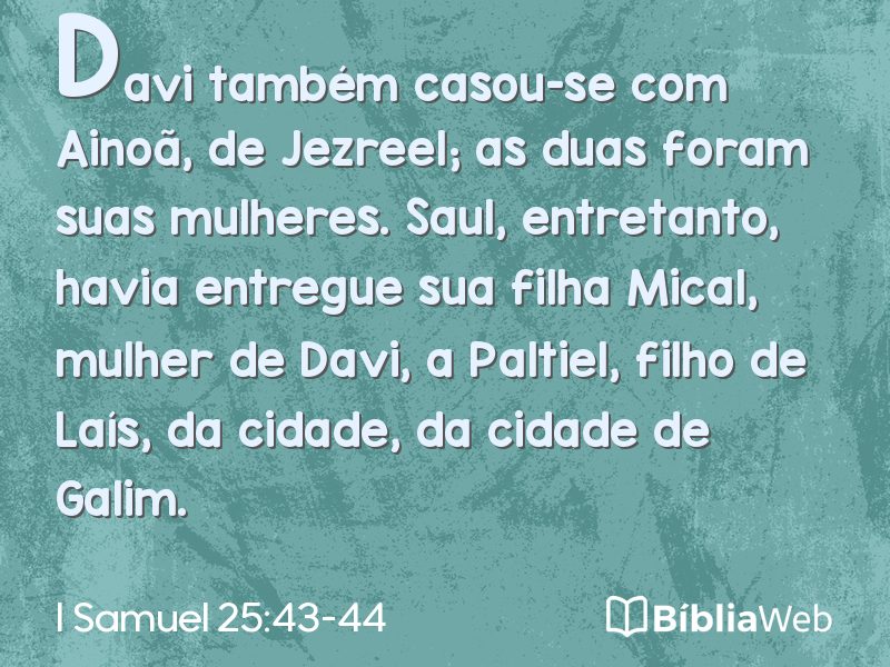 I Samuel 25:43-44 em imagem para compartilhar