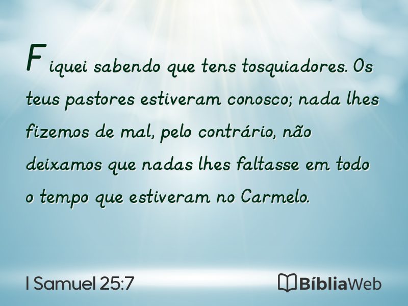I Samuel 25:7 em imagem para compartilhar