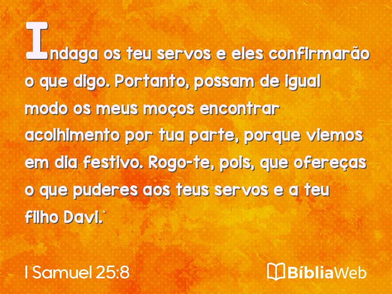 I Samuel 25:8 em imagem para compartilhar