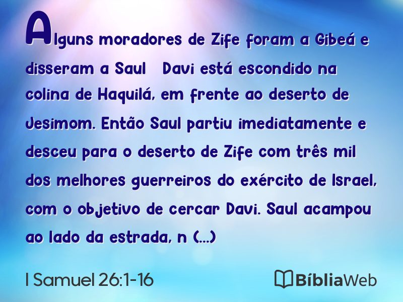 I Samuel 26:1-16 em imagem para compartilhar