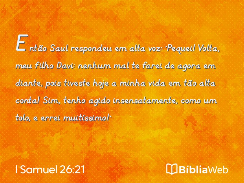 I Samuel 26:21 em imagem para compartilhar