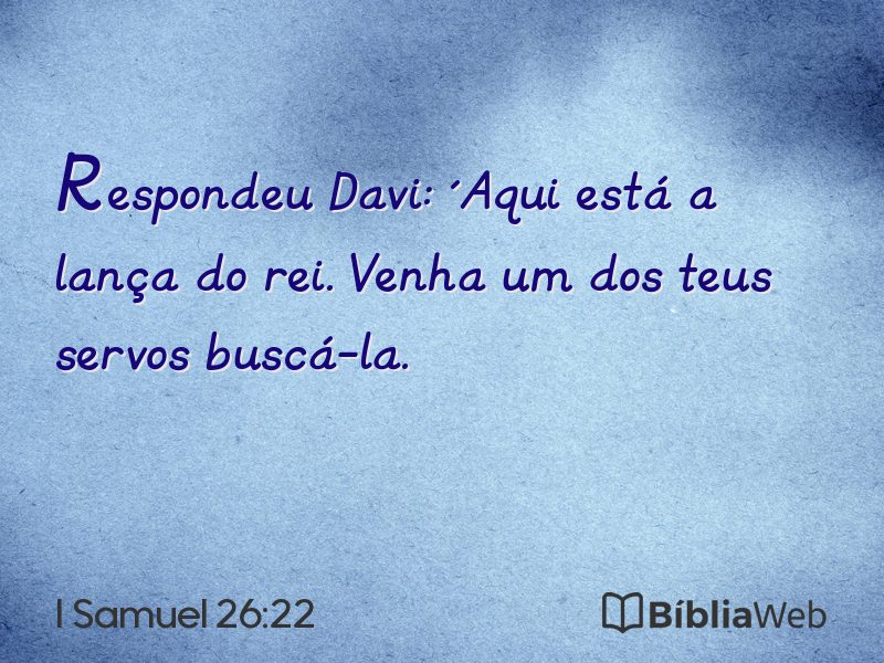 I Samuel 26:22 em imagem para compartilhar