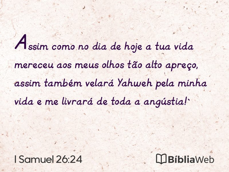I Samuel 26:24 em imagem para compartilhar