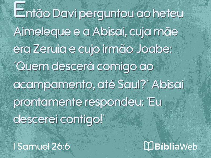 I Samuel 26:6 em imagem para compartilhar