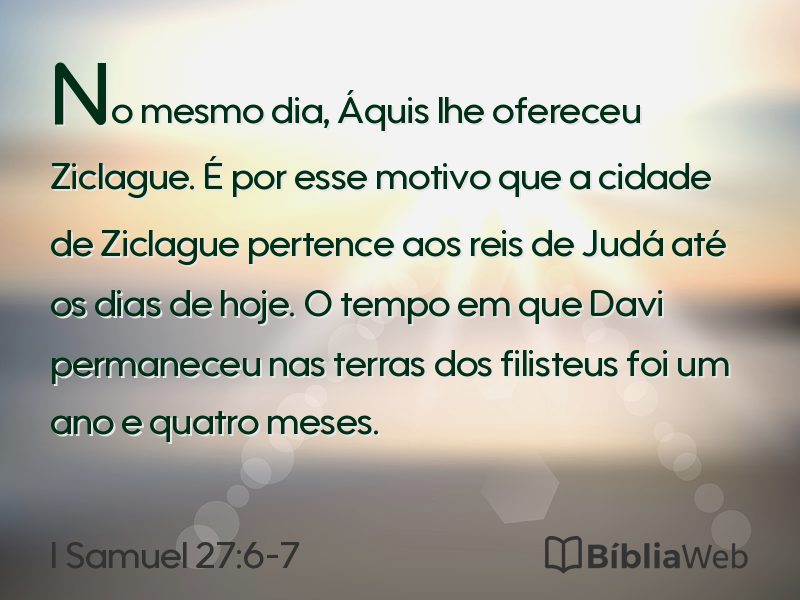 I Samuel 27:6-7 em imagem para compartilhar