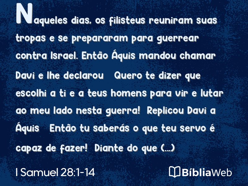 I Samuel 28:1-14 em imagem para compartilhar