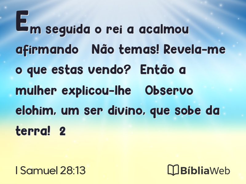 I Samuel 28:13 em imagem para compartilhar