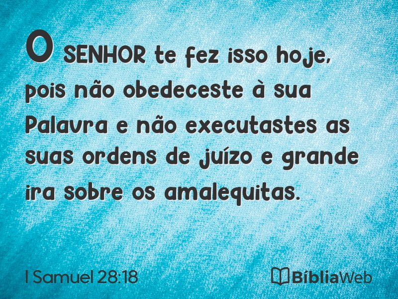 I Samuel 28:18 em imagem para compartilhar