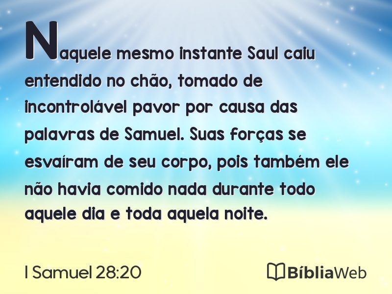 I Samuel 28:20 em imagem para compartilhar