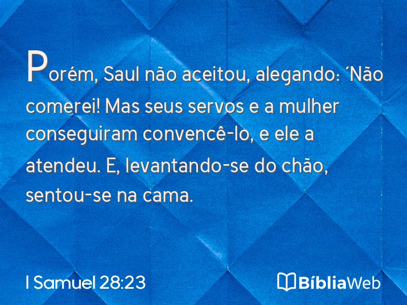 I Samuel 28:23 em imagem para compartilhar