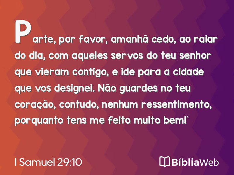 I Samuel 29:10 em imagem para compartilhar