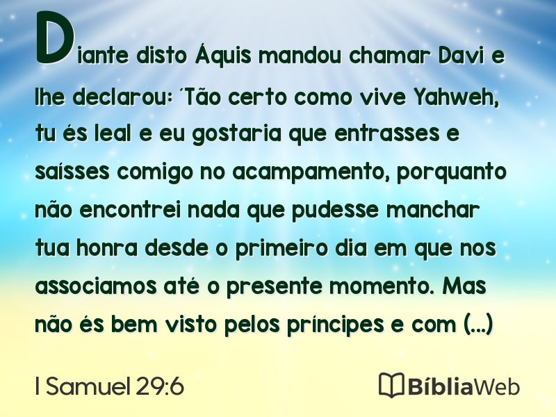 I Samuel 29:6 em imagem para compartilhar