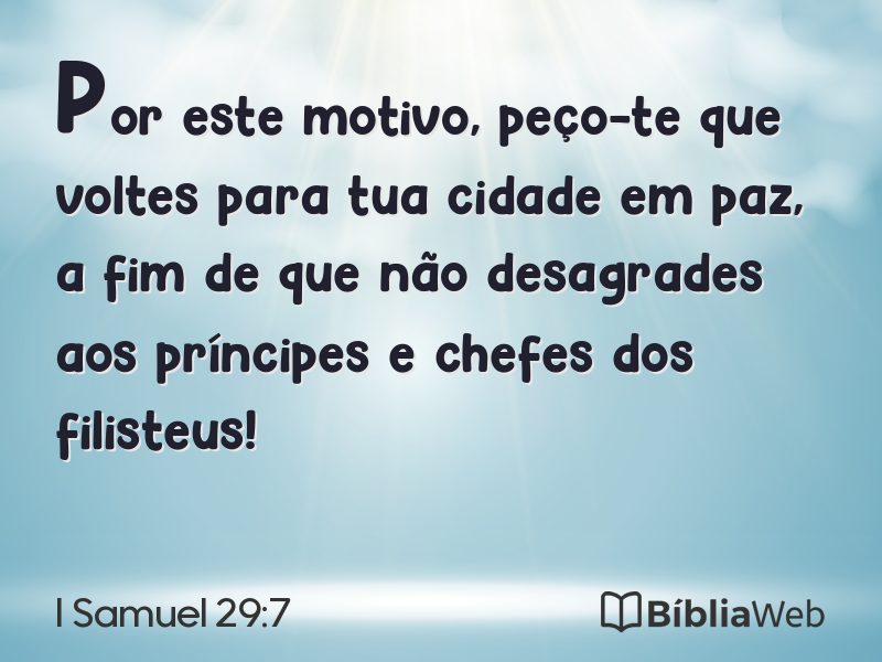 I Samuel 29:7 em imagem para compartilhar