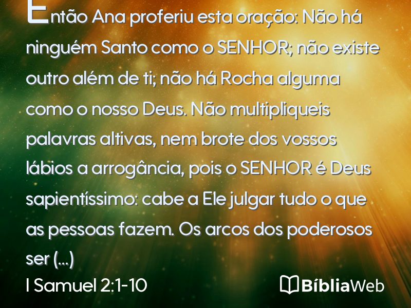 I Samuel 2:1-10 em imagem para compartilhar