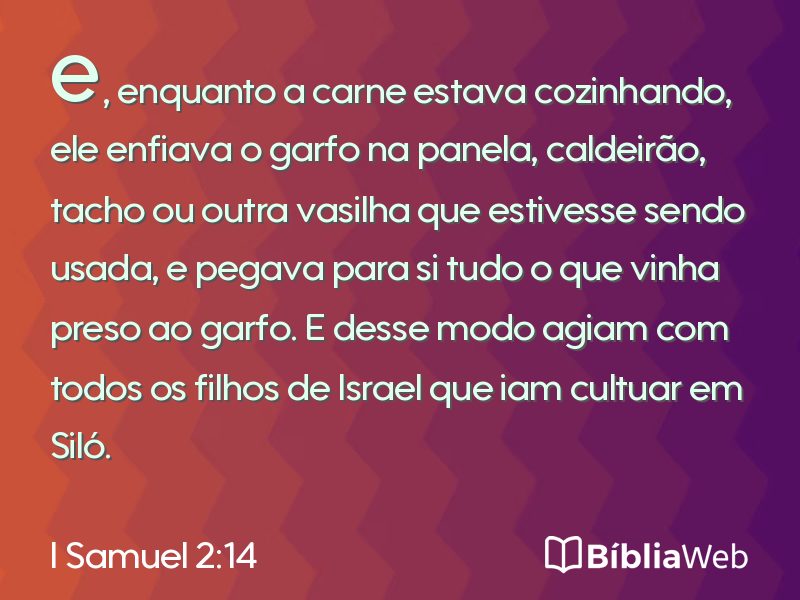 I Samuel 2:14 em imagem para compartilhar