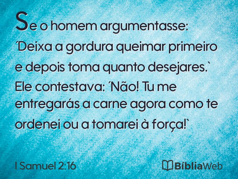 I Samuel 2:16 em imagem para compartilhar