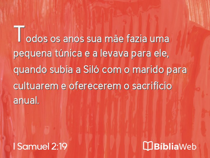 I Samuel 2:19 em imagem para compartilhar