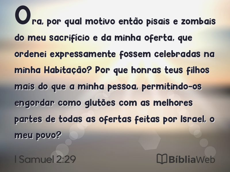 I Samuel 2:29 em imagem para compartilhar
