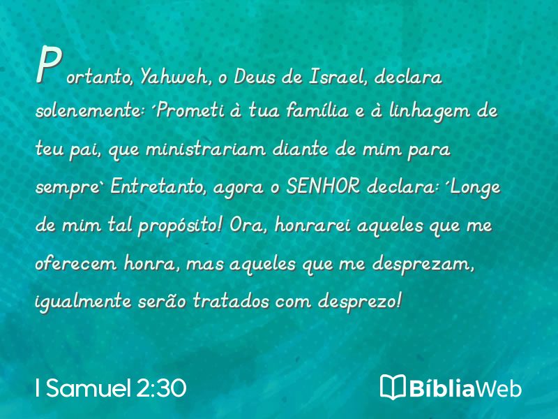 I Samuel 2:30 em imagem para compartilhar