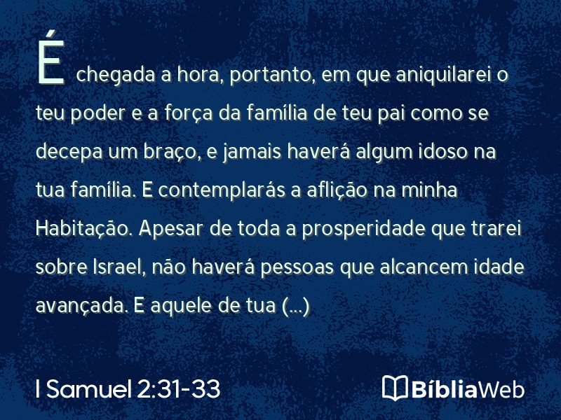 I Samuel 2:31-33 em imagem para compartilhar