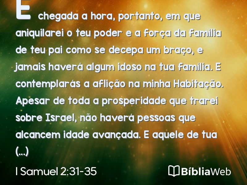 I Samuel 2:31-35 em imagem para compartilhar