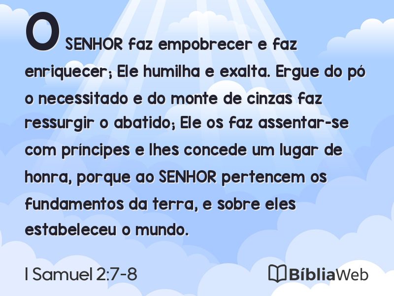 I Samuel 2:7-8 em imagem para compartilhar