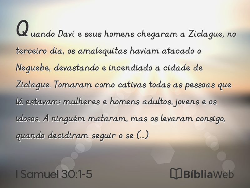 I Samuel 30:1-5 em imagem para compartilhar