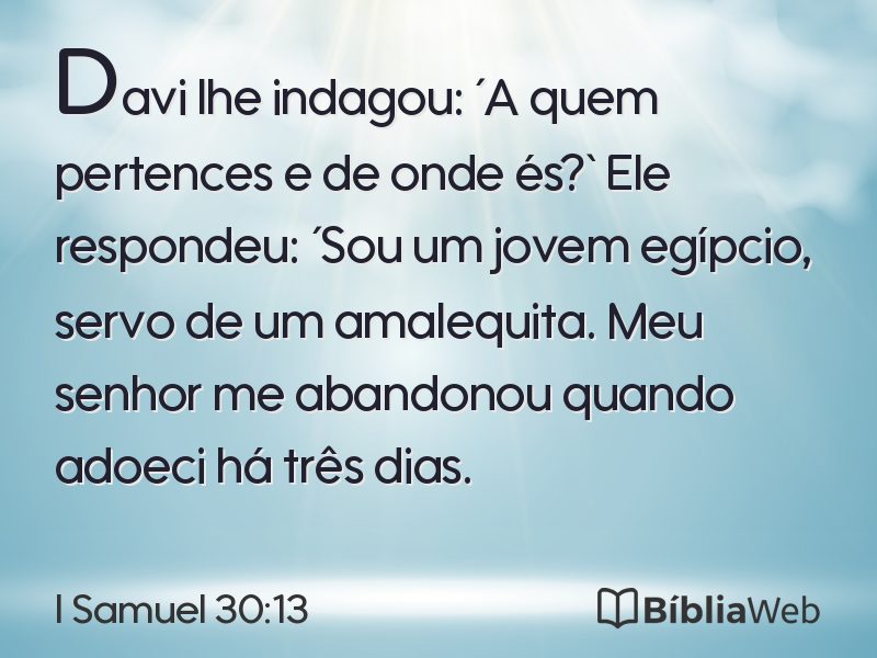 I Samuel 30:13 em imagem para compartilhar