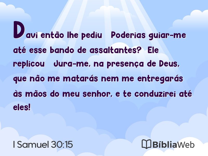 I Samuel 30:15 em imagem para compartilhar