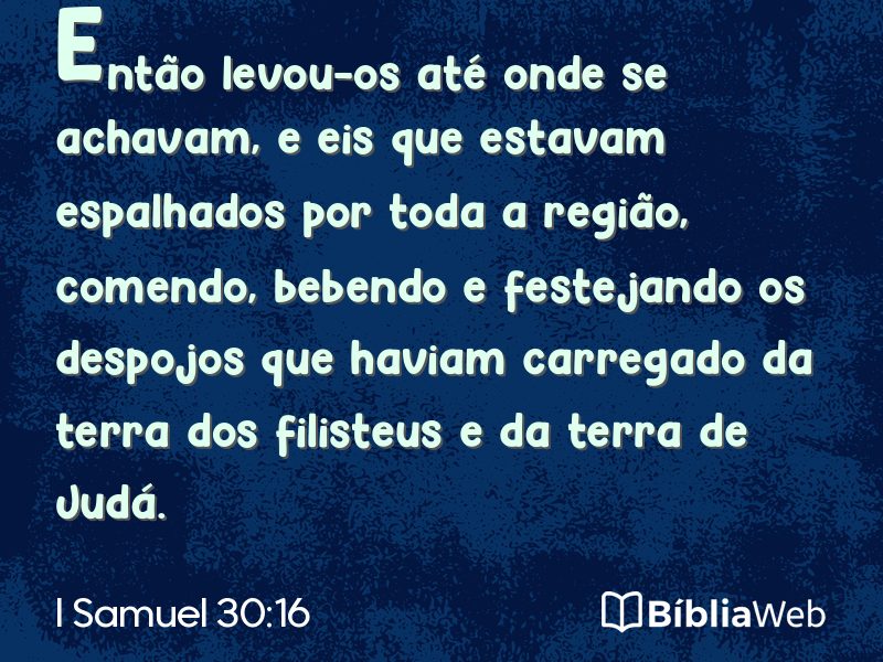 I Samuel 30:16 em imagem para compartilhar